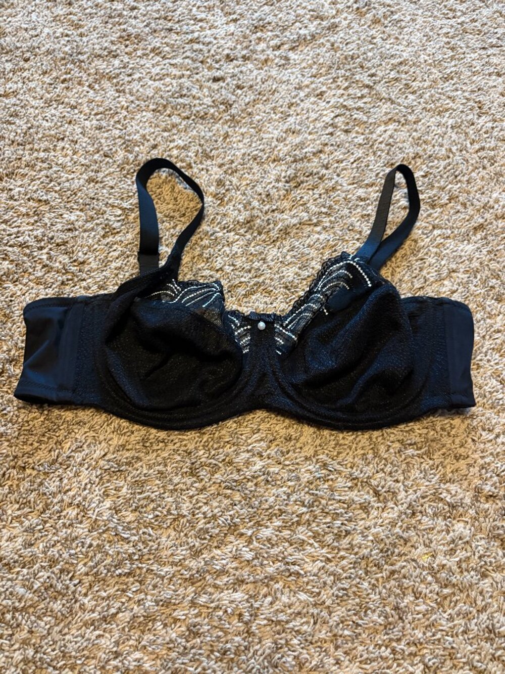 Parfait unlined black lacy bra
